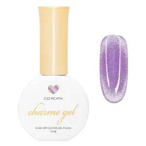 Daily Charme C52 Picatya Iridescent Cat Eye Magnetic Charme Gel Nail Polish 15ml Soak Off UV LED Gel Nail Polish, Home DIY/Nail Salon Manicure (Lilac Purple)