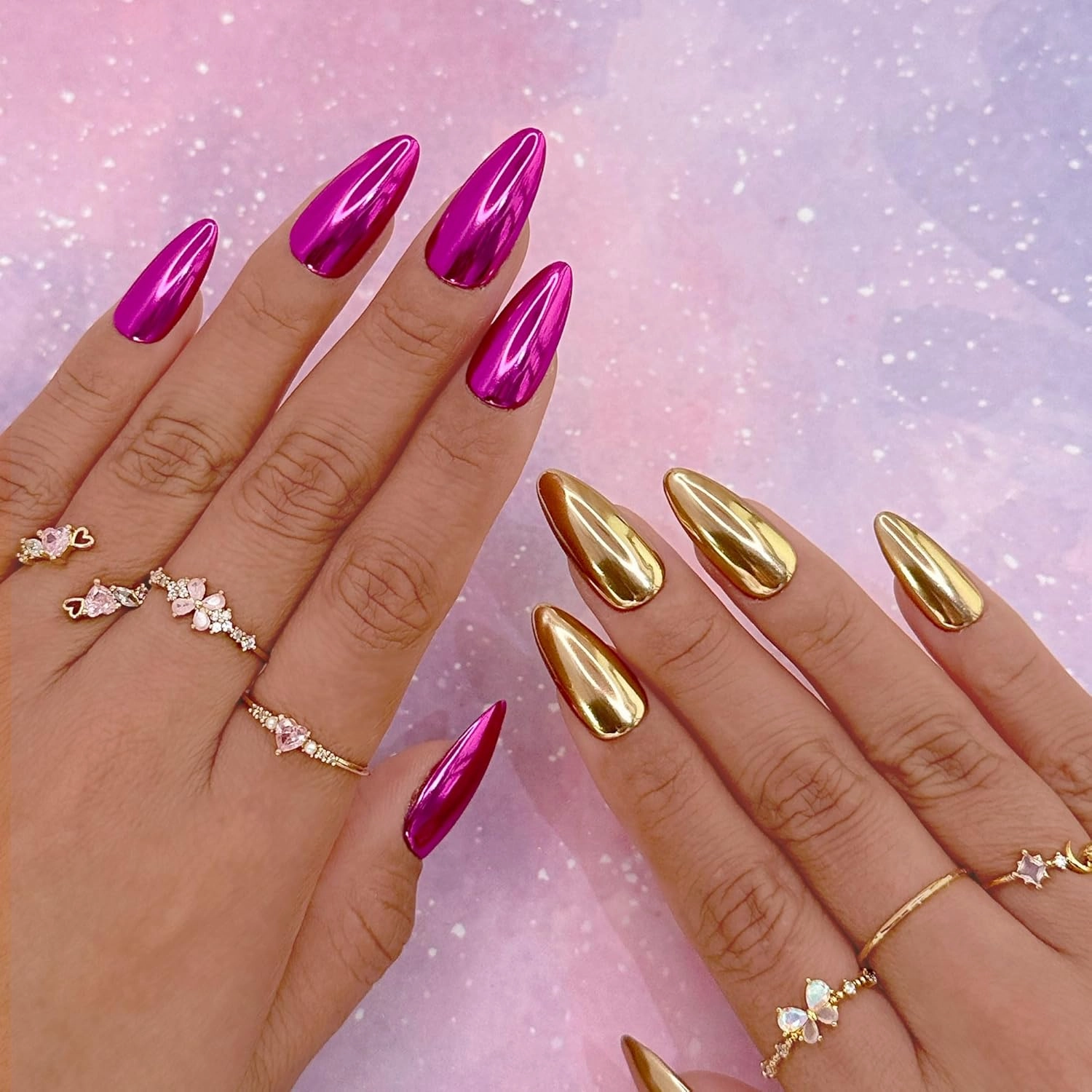 Daily Chrome Mirror Chrome Nail Powder (Fuchsia Pink) 1g, Metallic Nail Art Dip Powder, Mirror Effect Manicure Chrome Powder, Home DIY/Nail Salon Manicure