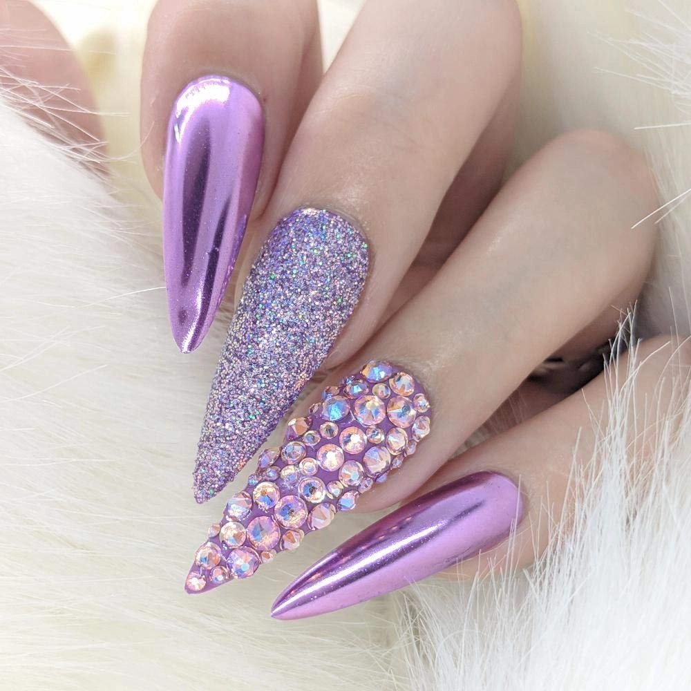 Daily Chrome Mirror Chrome Nail Powder (Lilac) 1g, Metallic Nail Art Dip Powder, Mirror Effect Manicure Chrome Powder, Home DIY/Nail Salon Manicure