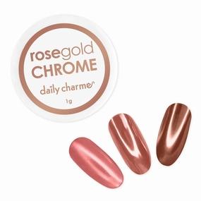 Daily Chrome Mirror Chrome Nail Powder (Rose Gold) 1g, Metallic Nail Art Dip Powder, Mirror Effect Manicure Chrome Powder, Home DIY/Nail Salon