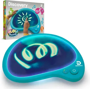 Discovery™ Mess-Free Glow Palette - Interactive Light-Up Art Pad with 12 Colors & Musical Play| Painting & Drawing Tablet| Travel Art Activity Kit| Arts & Crafts Toy for Kids Boys Girls Ages 4 