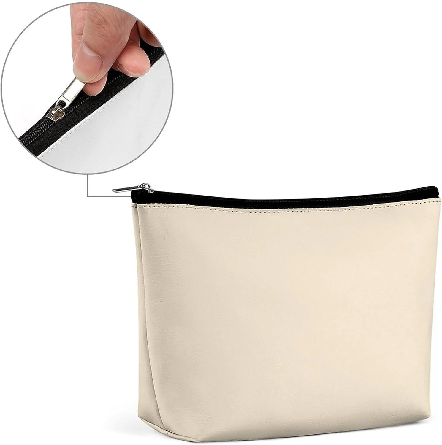 Elegant Makeup Bag, Champagne Metallic Solid Color Classic Elegant Cosmetic Bag Large Capacity Pouch Portable Organizer for Men & Women