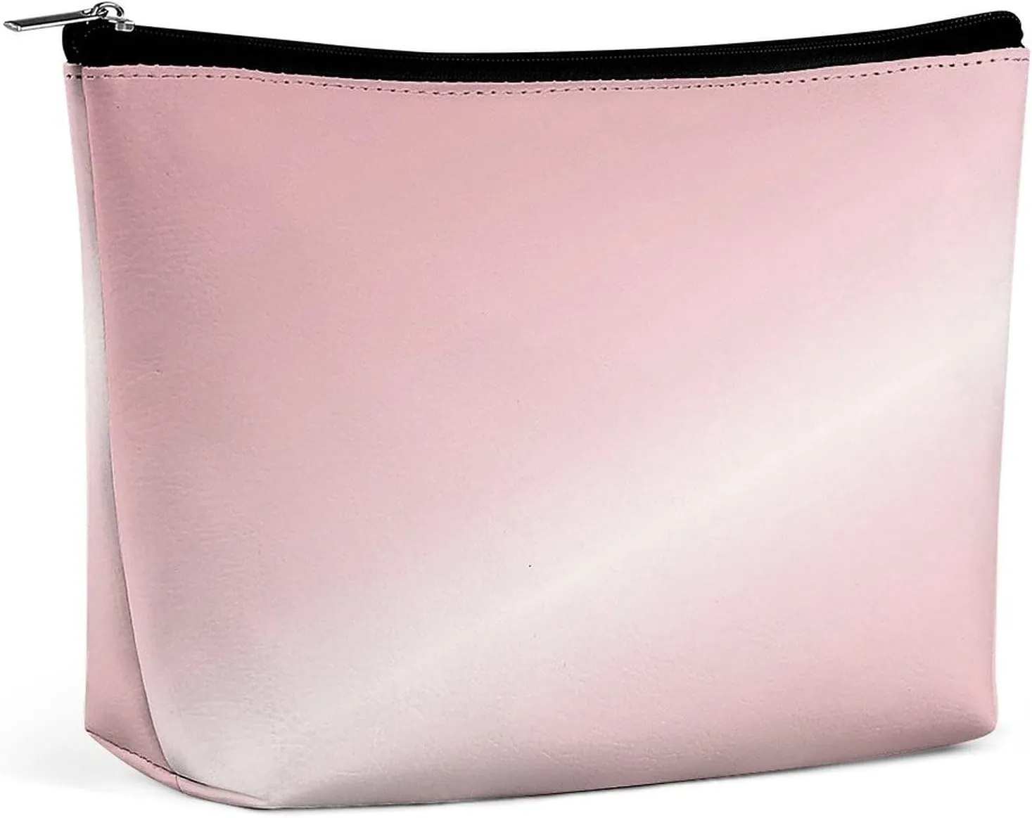 Elegant Makeup Bag, Metallic Blush Pink Cosmetic Bag Large Capacity Pouch Portable Organizer for Men & Women