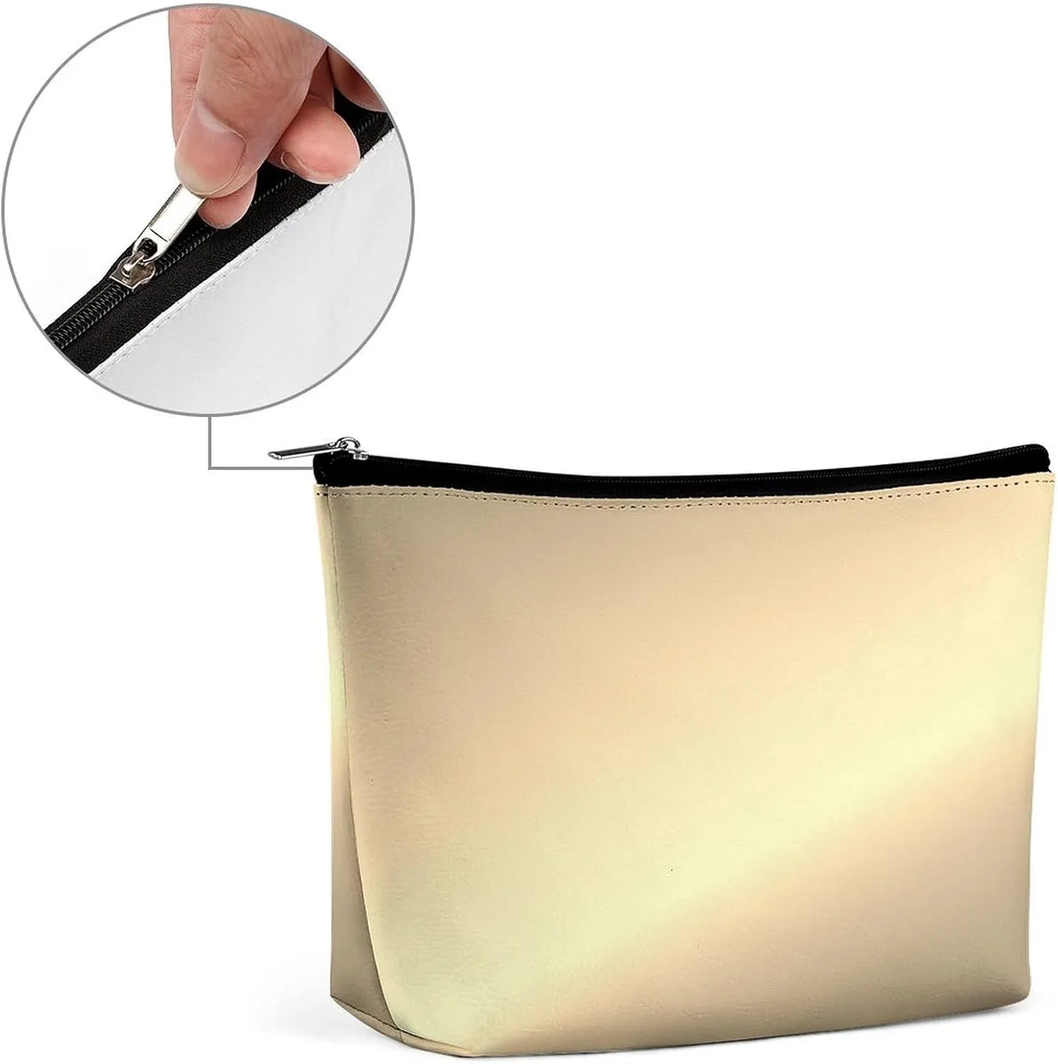 Elegant Makeup Bag, Metallic Gold Cosmetic Bag Large Capacity Pouch Portable Organizer for Men & Women