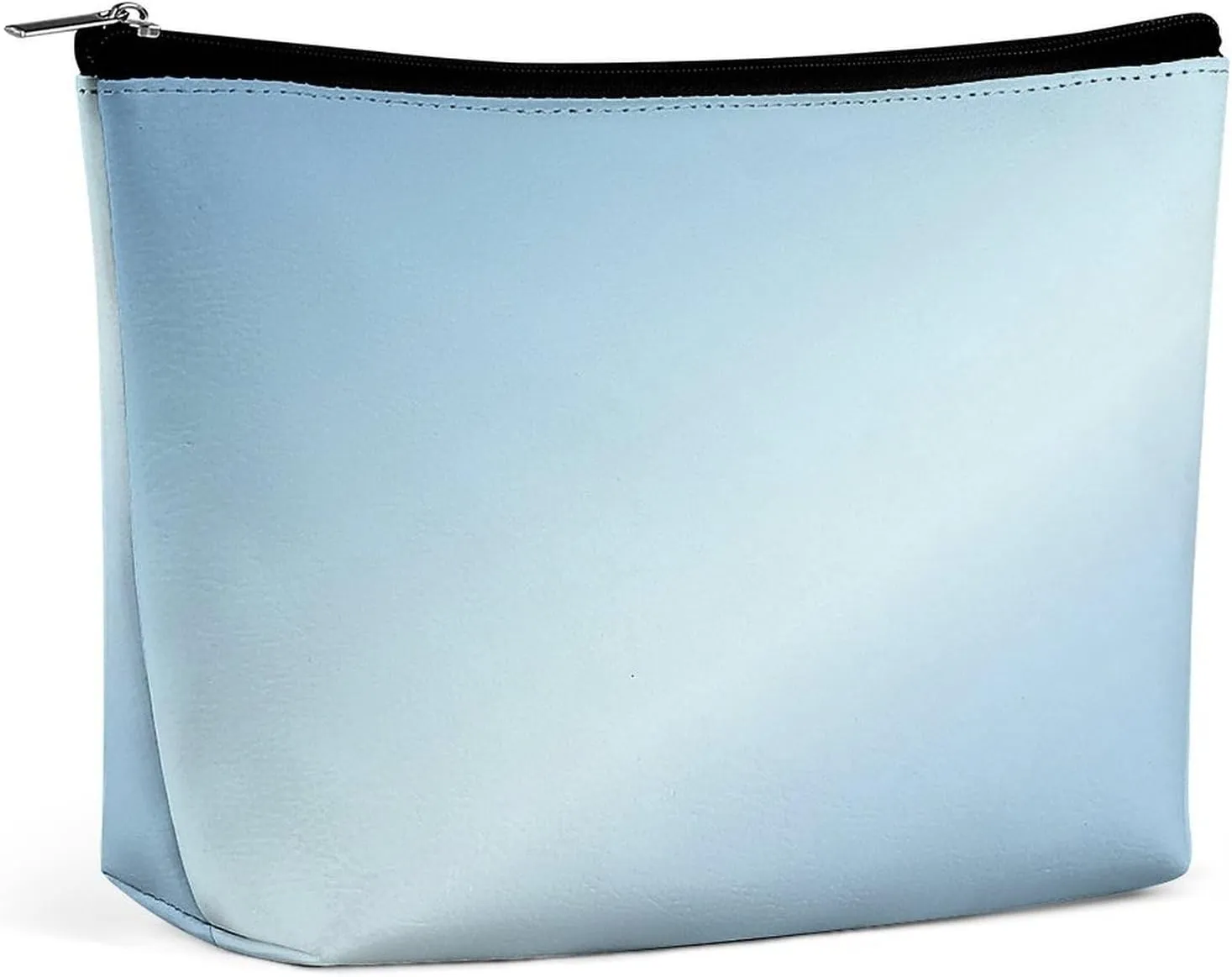 Elegant Makeup Bag, Metallic Ice Blue Cosmetic Bag Large Capacity Pouch Portable Organizer for Men & Women
