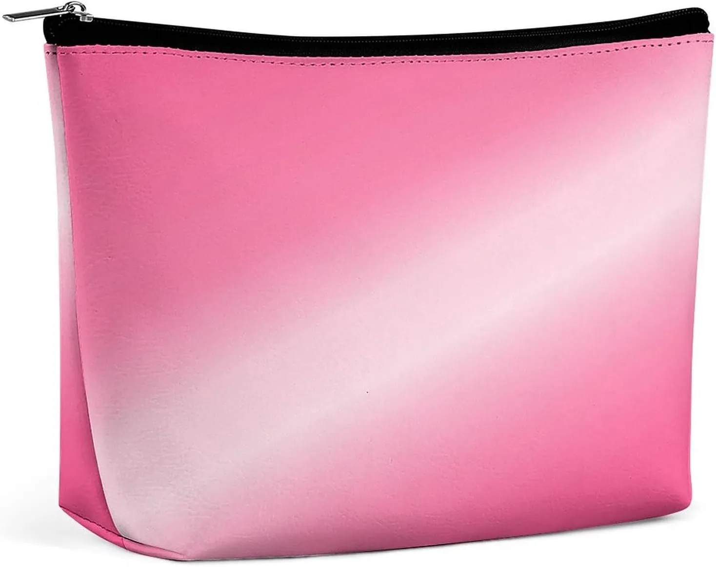 Elegant Makeup Bag, Metallic Neon Hot Pink Cosmetic Bag Large Capacity Pouch Portable Organizer for Men & Women