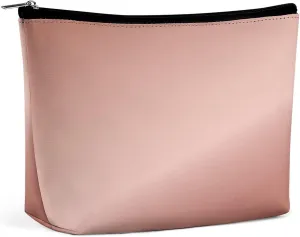 Elegant Makeup Bag, Metallic Rose Gold Cosmetic Bag Large Capacity Pouch Portable Organizer for Men & Women