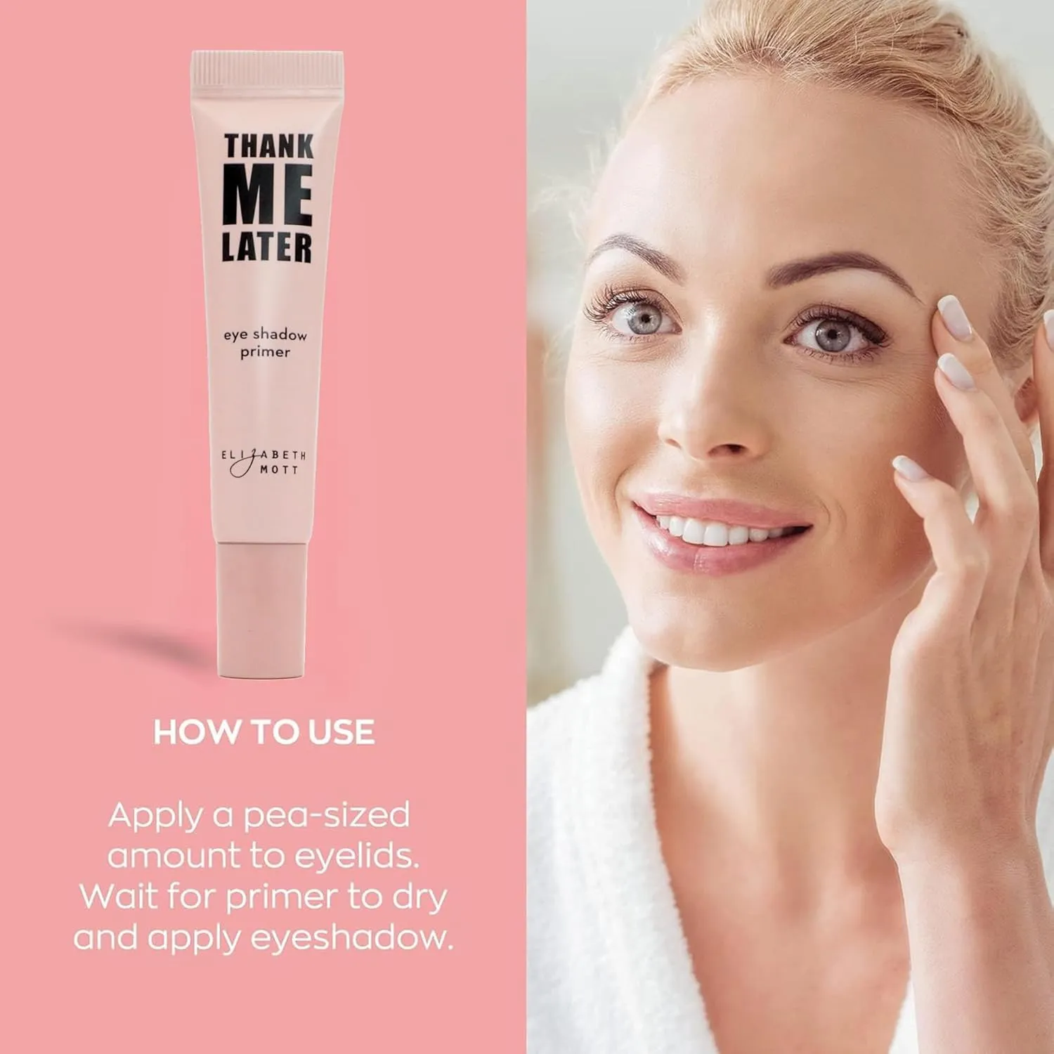 Elizabeth Mott Thank Me Later Eye Primer - Long-Lasting Matte Eyeshadow Base for Oily Lids - Crease-Free, Wrinkle-Filling, Shine Control - Smudge-Proof, Lightweight, Dermatologist & Allergy Tested 10g