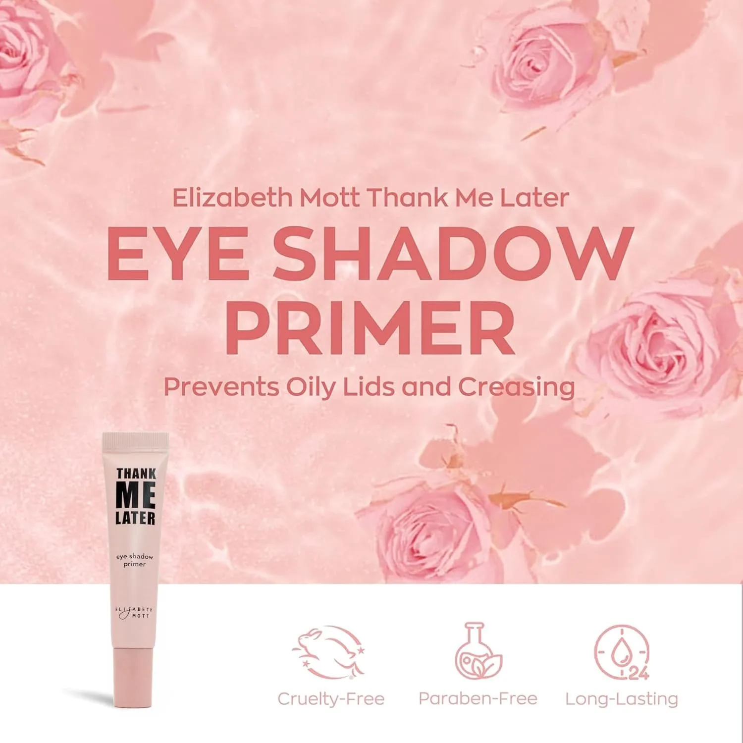 Elizabeth Mott Thank Me Later Eye Primer - Long-Lasting Matte Eyeshadow Base for Oily Lids - Crease-Free, Wrinkle-Filling, Shine Control - Smudge-Proof, Lightweight, Dermatologist & Allergy Tested 10g