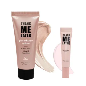 Elizabeth Mott Thank Me Later Makeup Bundle: Glow Enhancer Primer (Light Sheer, 30g) & Long-Lasting Eye Primer (10g) - Cruelty-Free, Shine Control, Pore Minimizer, Paraben & Sulphate-Free