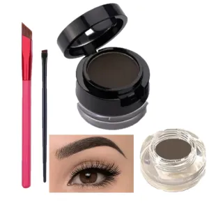 Eyebrow Gel and Setting Powder - Sweatproof 24 Hour Coverage - Eyebrow Brush Set - 4 Piece Eyebrow Kit (Brushes   Soft Black)