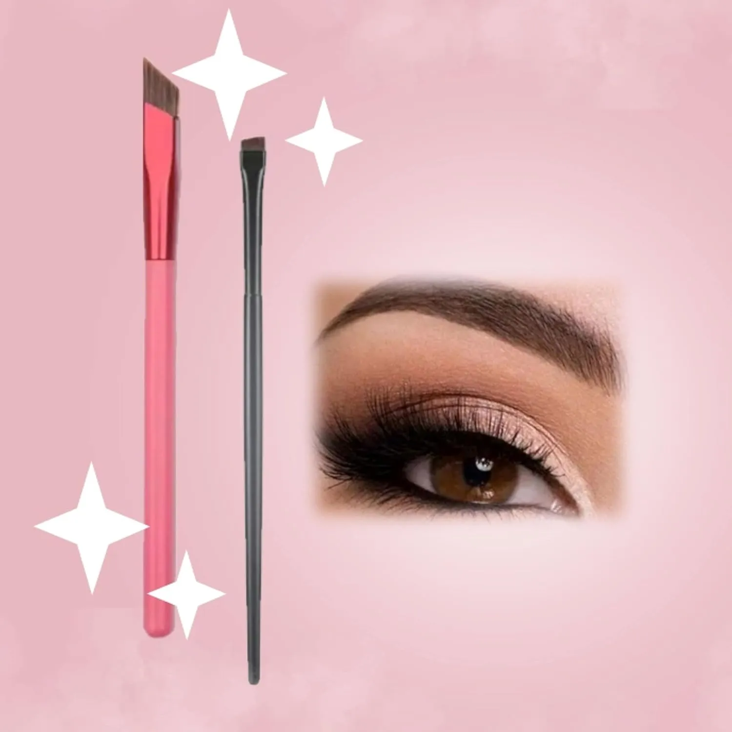 Eyebrow Gel and Setting Powder - Sweatproof 24 Hour Coverage - Eyebrow Brush Set - 4 Piece Eyebrow Kit (Brushes   Soft Black)