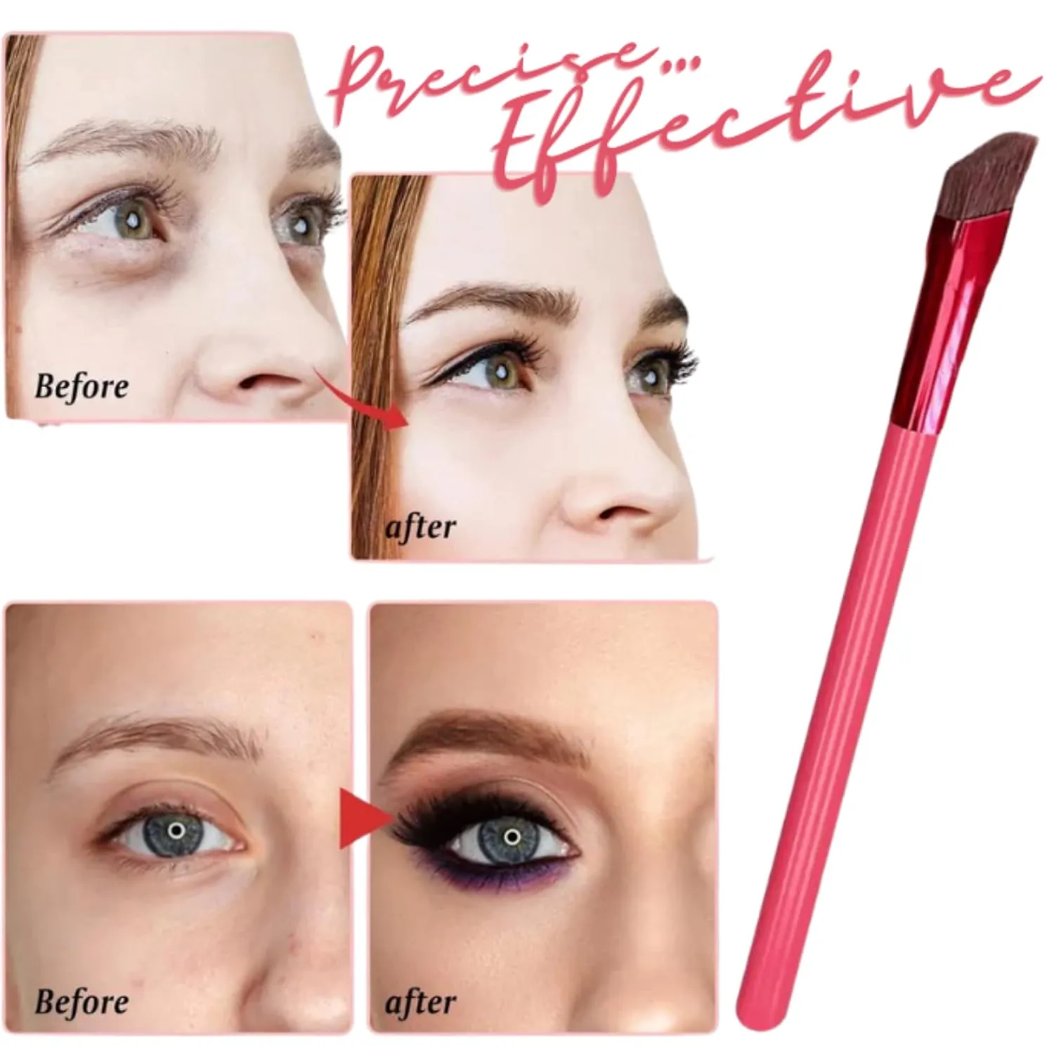 Eyebrow Gel and Setting Powder - Sweatproof 24 Hour Coverage - Eyebrow Brush Set - 4 Piece Eyebrow Kit (Brushes   Soft Black)