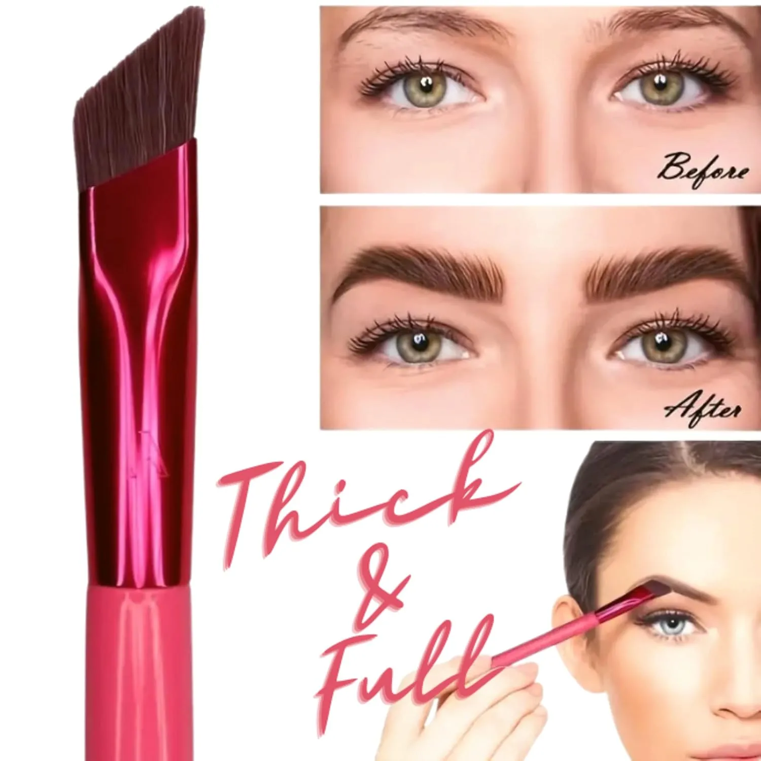 Eyebrow Gel and Setting Powder - Sweatproof 24 Hour Coverage - Eyebrow Brush Set - 4 Piece Eyebrow Kit (Brushes   Soft Black)