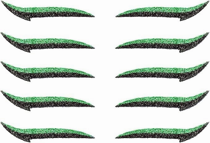 Eyeliner Stickers Glitter Eyeliner Stickers Instant Adhesive Eye Line Strip Reusable Eyeshadow (Green, 5 Pairs)