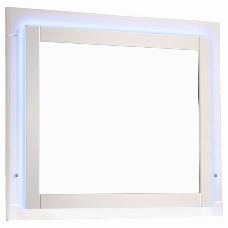 Felicity Dresser Mirror Glossy White with LED Light - 203504LED
