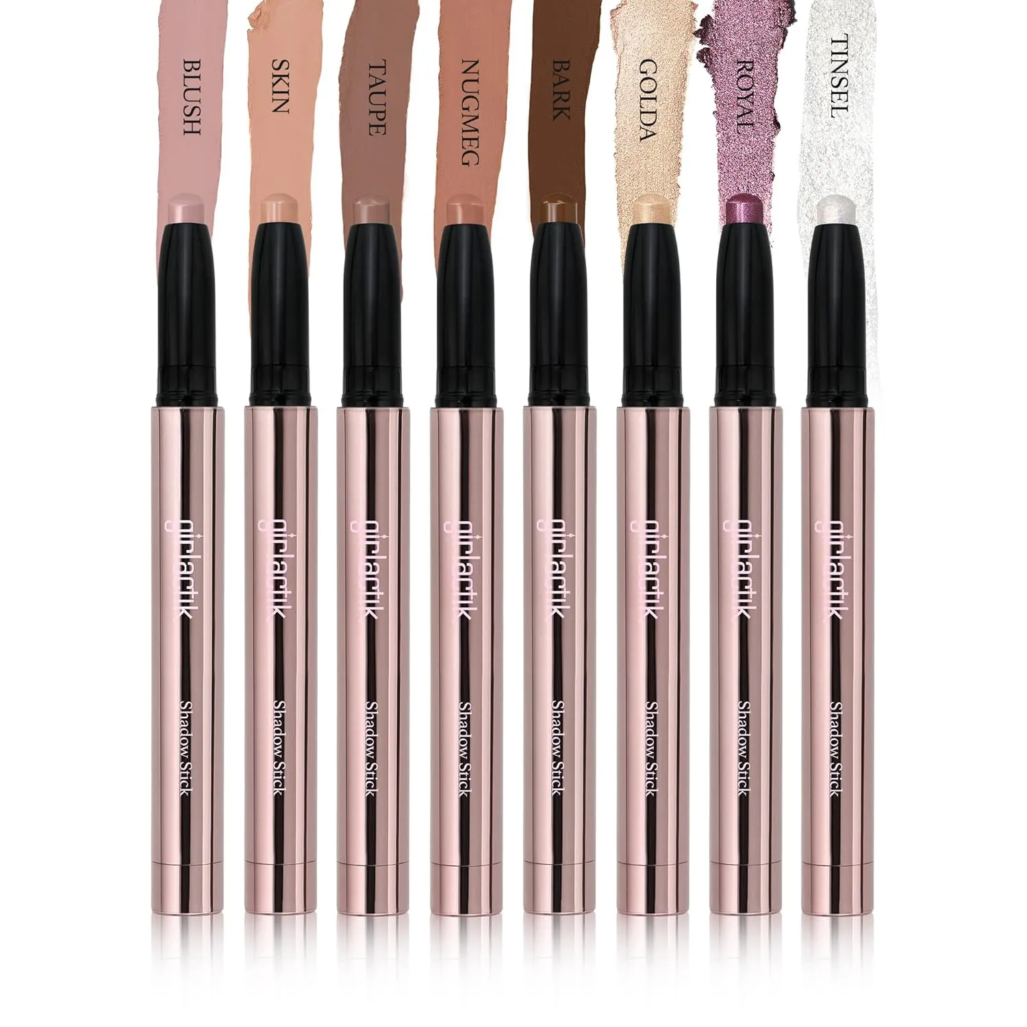 Girlactik Creamy Eyeshadow Stick- Long Lasting and Water-Resistant, Shimmering and Matte Colors Eye Shadow Stick Makeup, Built-in sharpener - 2 g / .07 oz (Blush)
