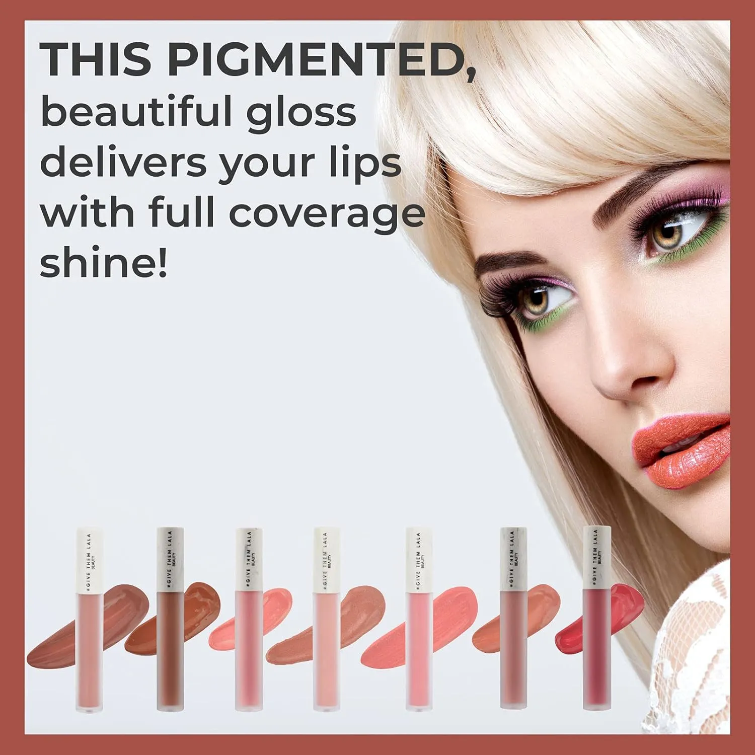 GIVE THEM LALA Lip Gloss - MISTRESS High Shine Tinted Lip Gloss - Full Coverage Pigmented Lip Makeup for Women - Lightweight, Long Lasting Lip Color - Non-Sticky Lip Glosses - Cruelty-Free