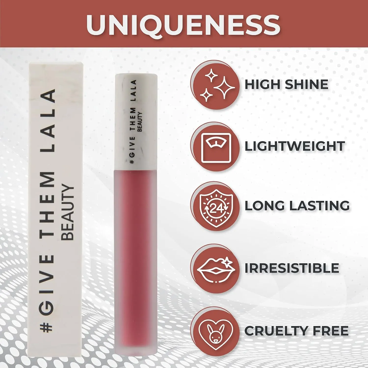 GIVE THEM LALA Lip Gloss - MISTRESS High Shine Tinted Lip Gloss - Full Coverage Pigmented Lip Makeup for Women - Lightweight, Long Lasting Lip Color - Non-Sticky Lip Glosses - Cruelty-Free