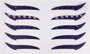 Glitter Eyeliner Stickers with Rhinestones Adhesive Eye Line Strip Reusable Eyeshadow Stickers,Eyeliner Sticker (Blue, 10 Pairs)