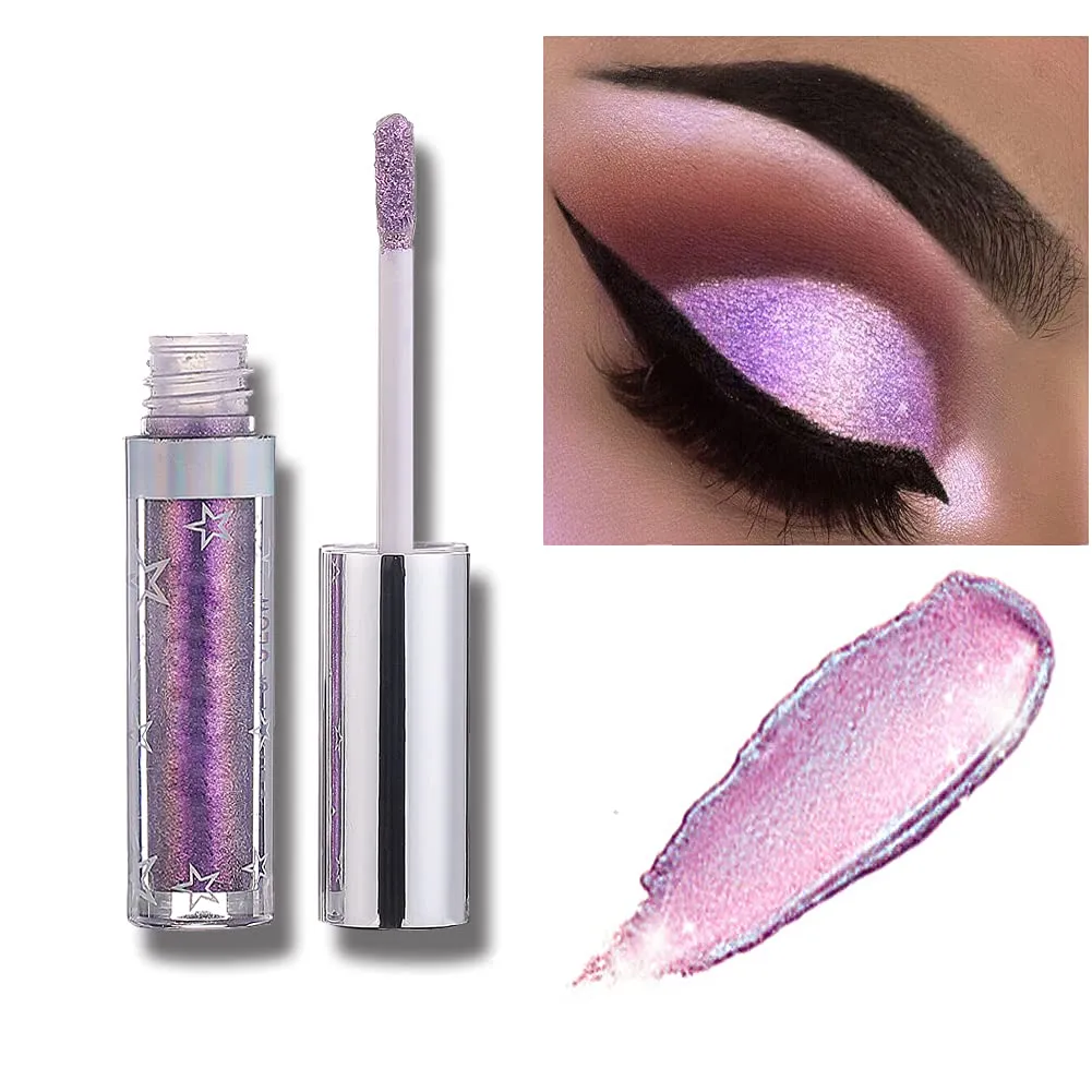Glitter Liquid Eyeshadow Metallic Pigments Shimmer Makeup Metals Gloss for Eyes Eyeliners Sparkling Eye Shadow Shiny Pen Eyeliner Kit Long Lasting Waterproof (12 Colors Set)