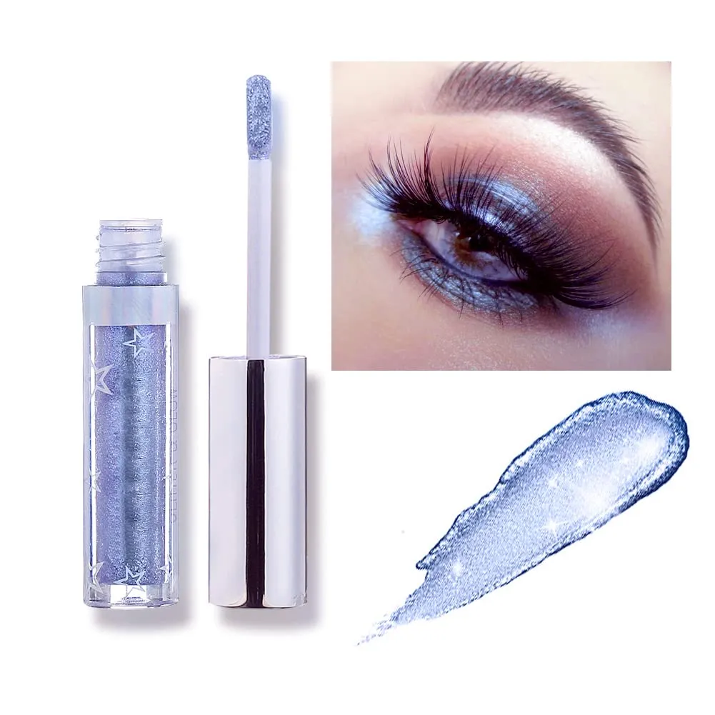 Glitter Liquid Eyeshadow Metallic Pigments Shimmer Makeup Metals Gloss for Eyes Eyeliners Sparkling Eye Shadow Shiny Pen Eyeliner Kit Long Lasting Waterproof (12 Colors Set)