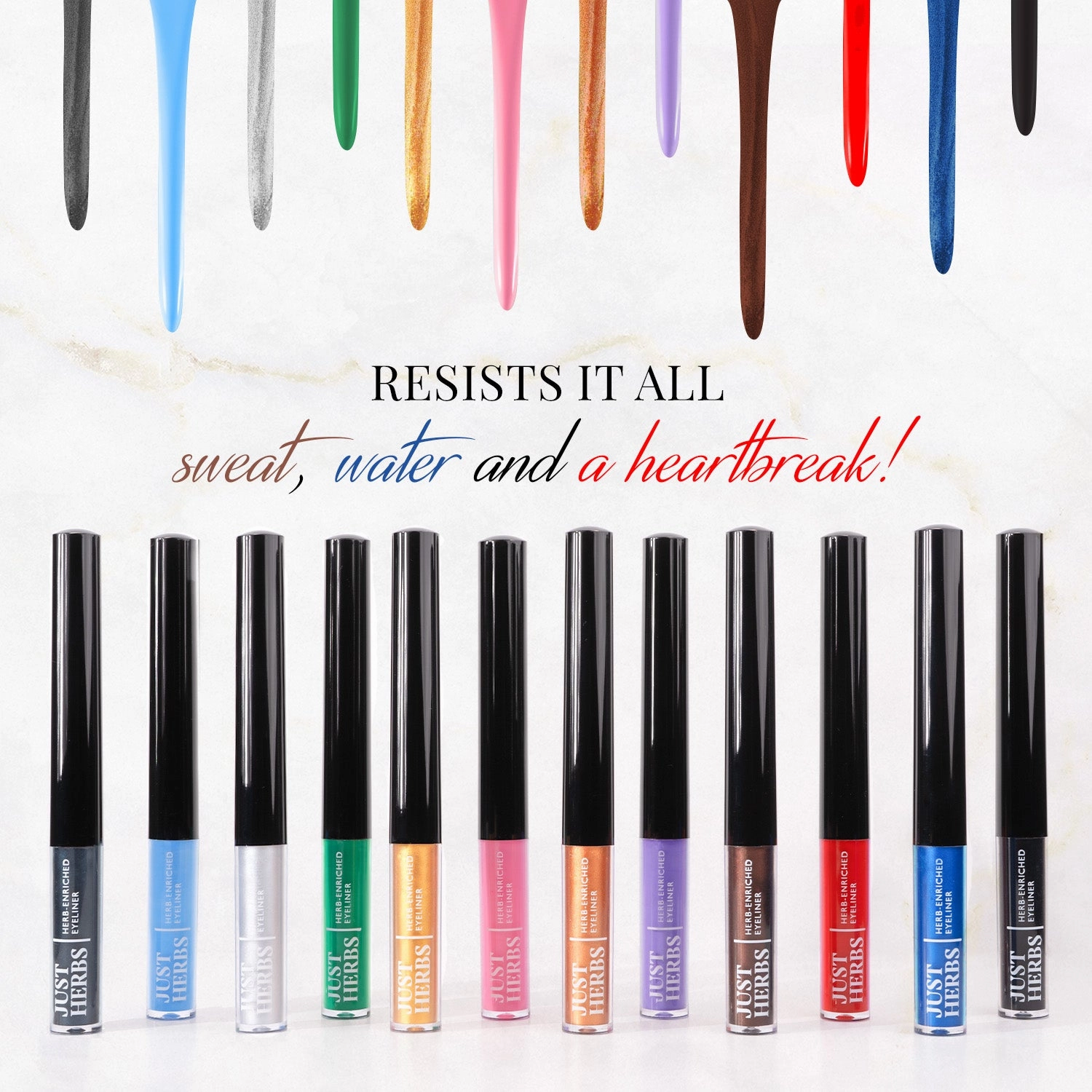 Herb-Enriched Waterproof Eyeliner Organic with Jojoba Oil & Vitamin E
