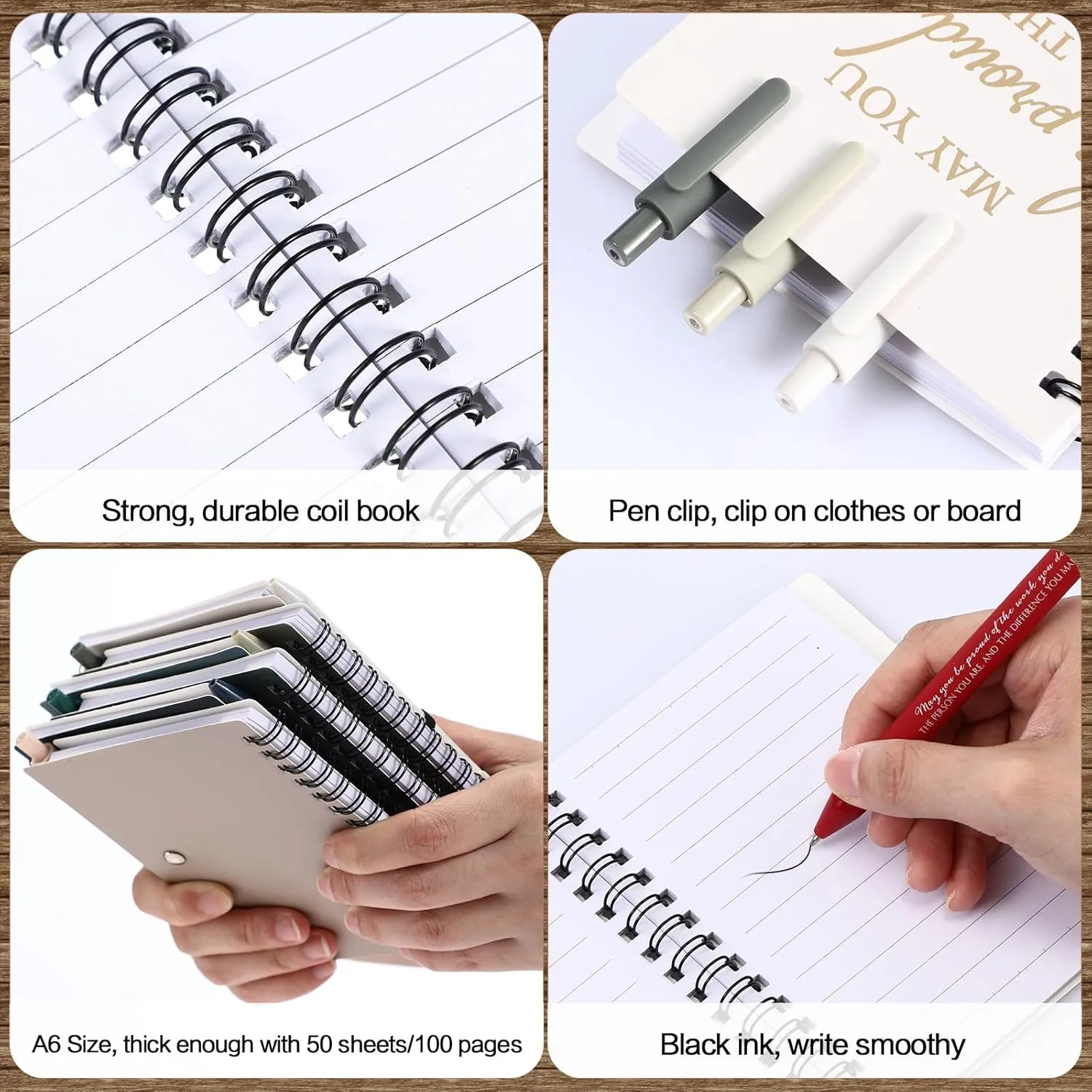 Honoson 10 Sets Employee Appreciation Gifts May You Be Proud The Work Notebook with Ballpoint Pen Inspirational Spiral Journal Thank You Bulk Gift for Team Coworker Teacher Nurse (Bright Color)