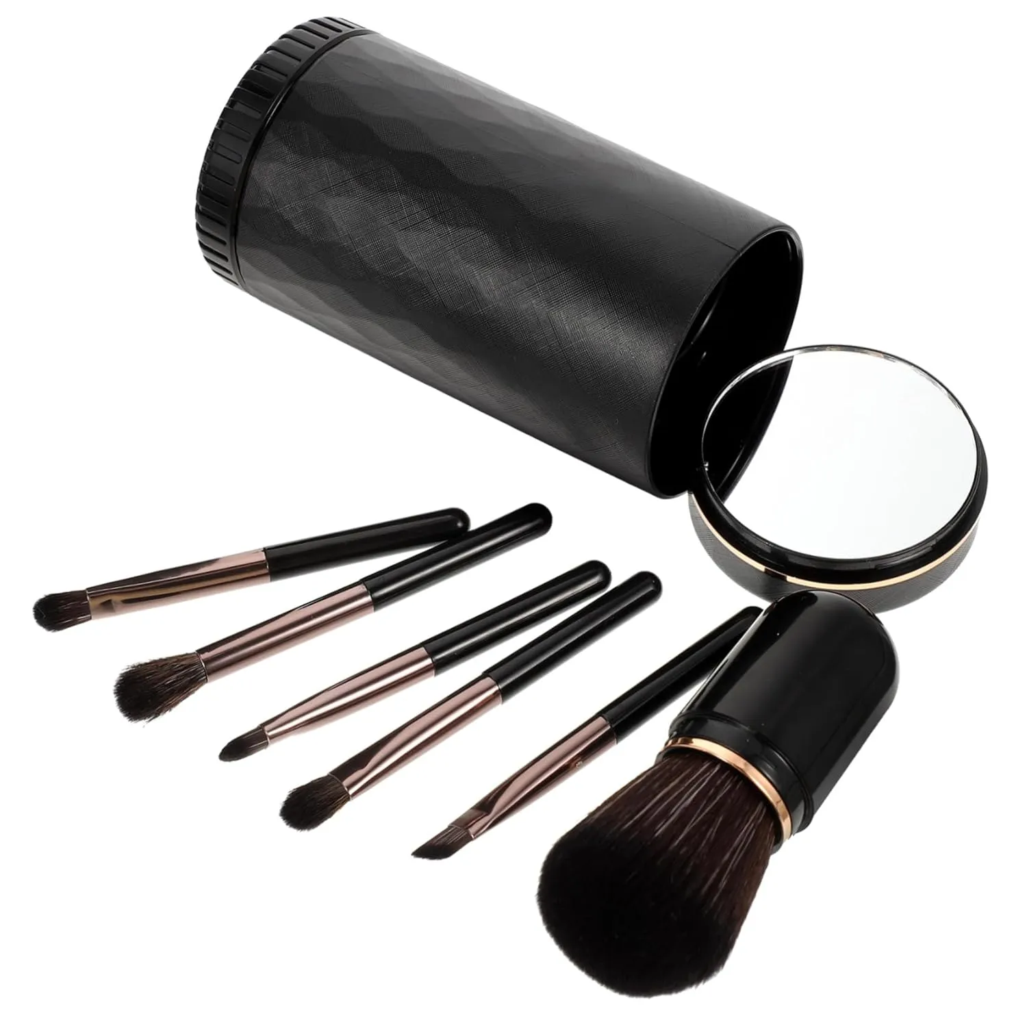 Housoutil 2sets Makeup Brush Kit with Handle Portable Eye Shadow and Highlight Brushes Travel-friendly for Women Includes for Easy Access