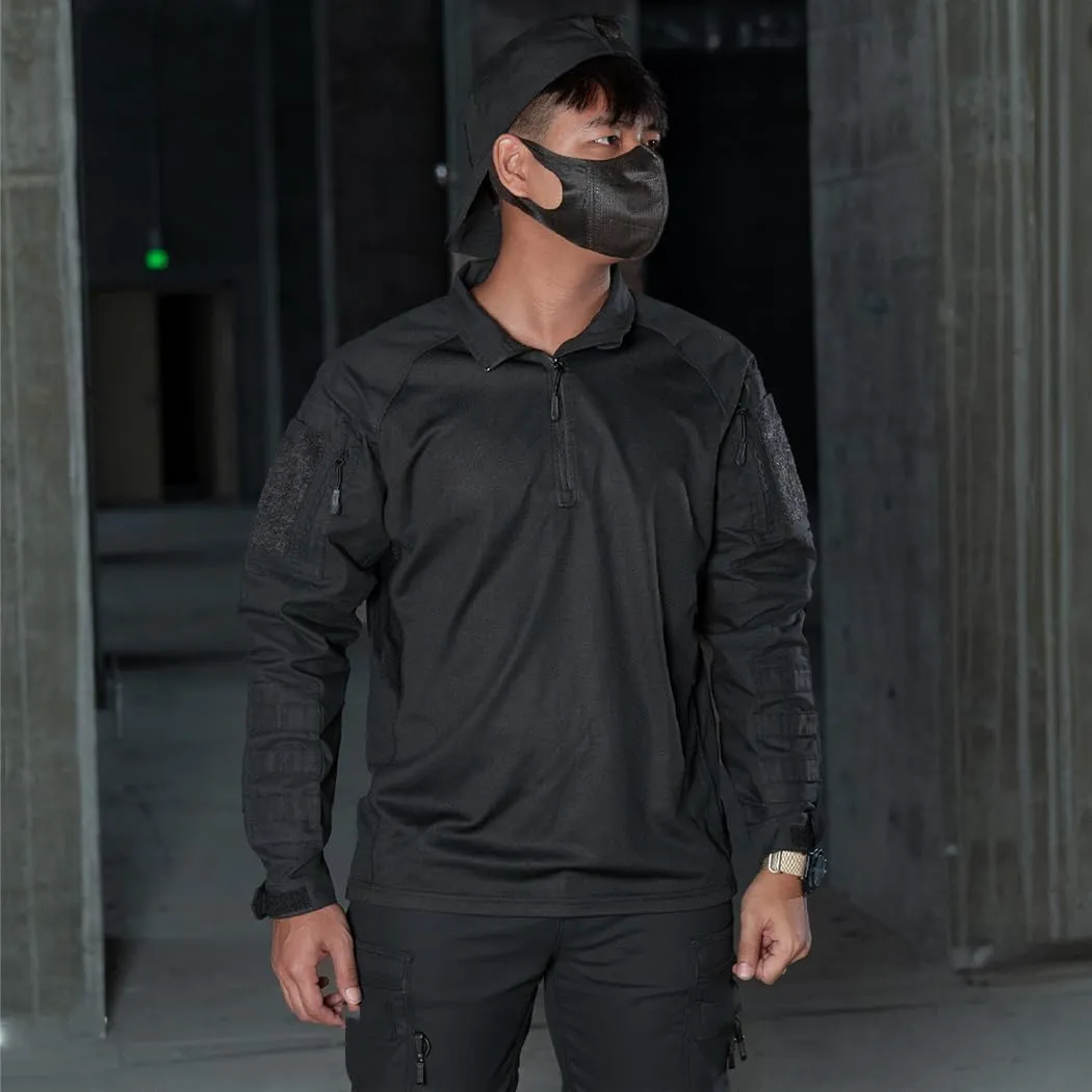 IDOGEAR Men’s Combat Shirts Tactical Long Sleeve Shirt with Elbow Pads Military BDU Shirts with Pockets Airsoft Clothing