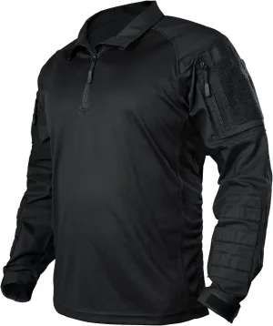 IDOGEAR Men’s Combat Shirts Tactical Long Sleeve Shirt with Elbow Pads Military BDU Shirts with Pockets Airsoft Clothing