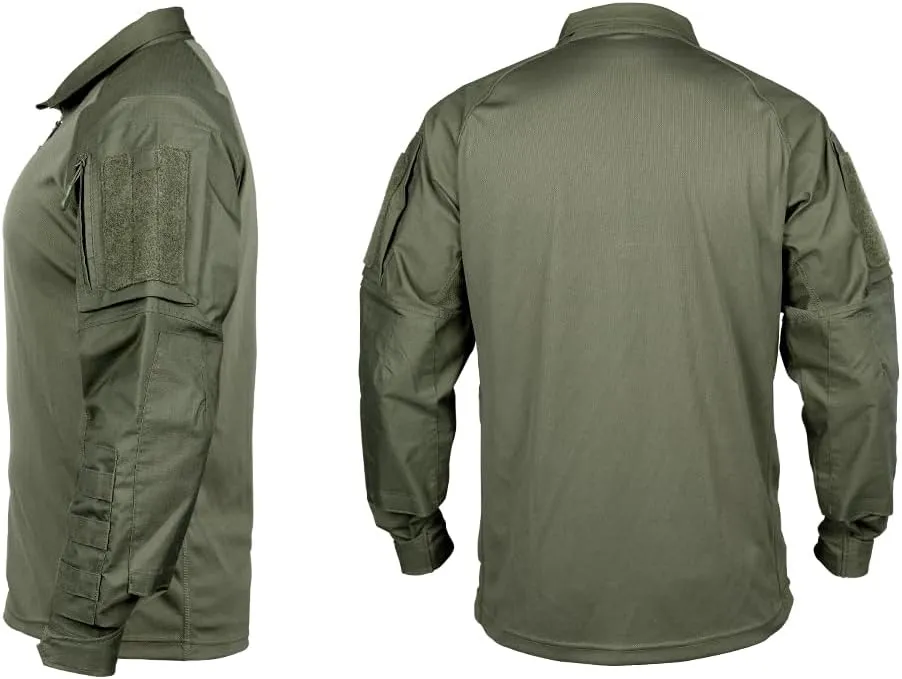 IDOGEAR Men’s Combat Shirts Tactical Long Sleeve Shirt with Elbow Pads Military BDU Shirts with Pockets Airsoft Clothing