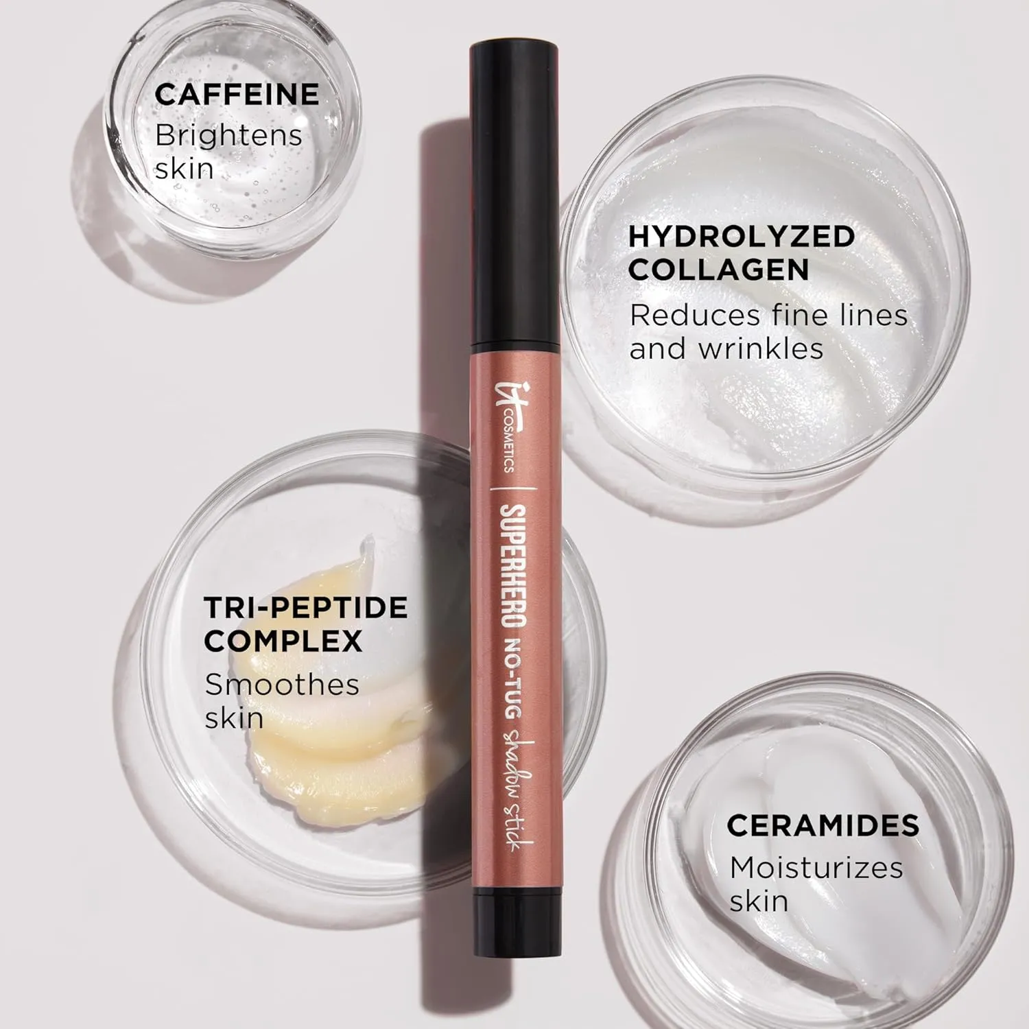 IT Cosmetics Superhero No-Tug Waterproof Eyeshadow Stick - Longwear Blendable Cream with Built-In Primer Suitable for Sensitive Eyes 0.05 oz
