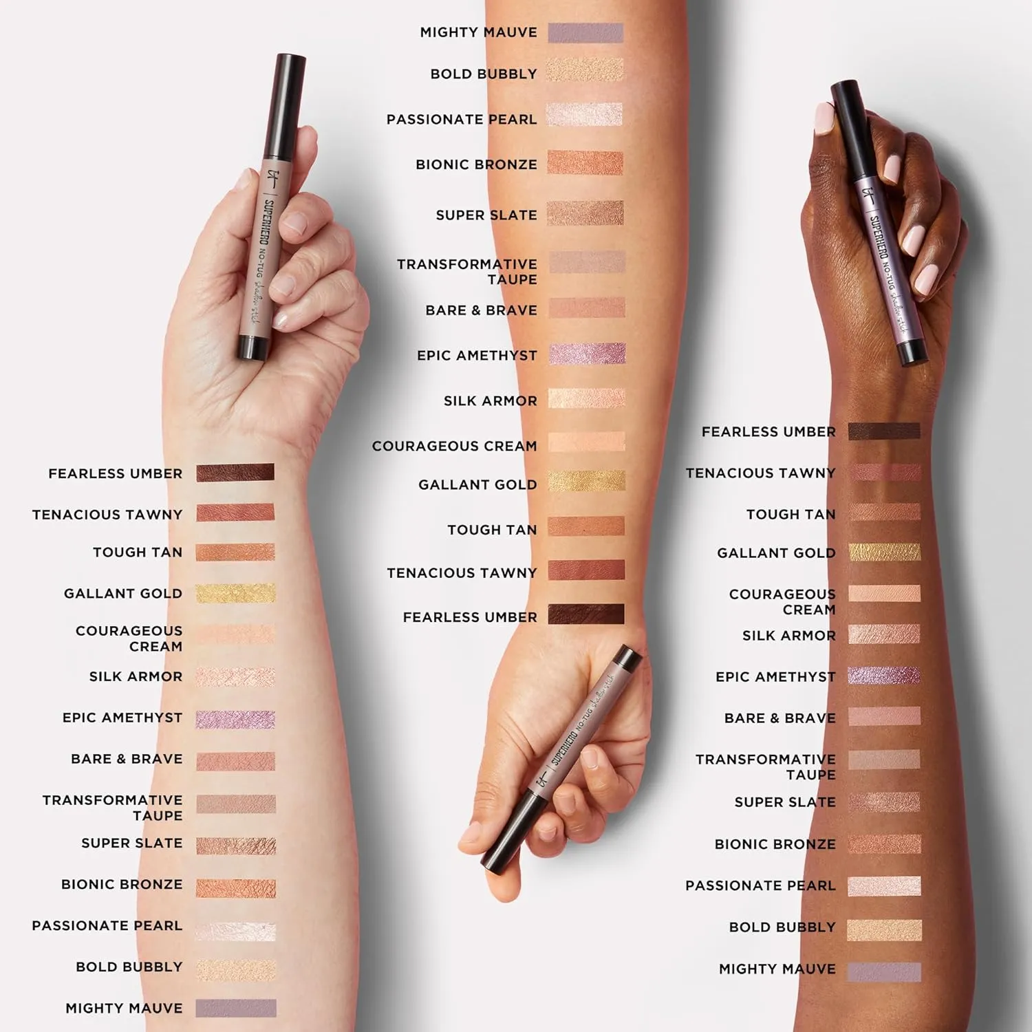 IT Cosmetics Superhero No-Tug Waterproof Eyeshadow Stick - Longwear Blendable Cream with Built-In Primer Suitable for Sensitive Eyes 0.05 oz