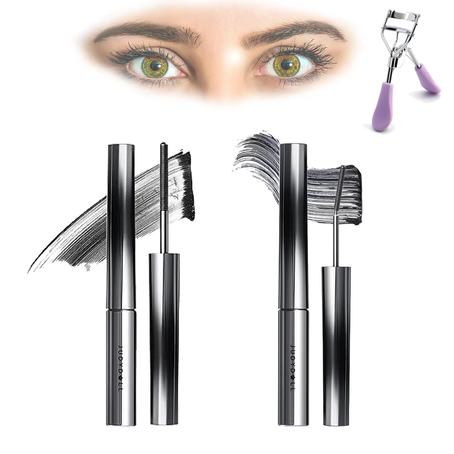 Judy Doll Mascara,Judy Doll Mascara Curling, Judy Doll Iron Brush Mascara,Judy Doll Mascara Waterproof, Judy Doll Iron Strong Mascara (Classic Black Finely Curved Black)