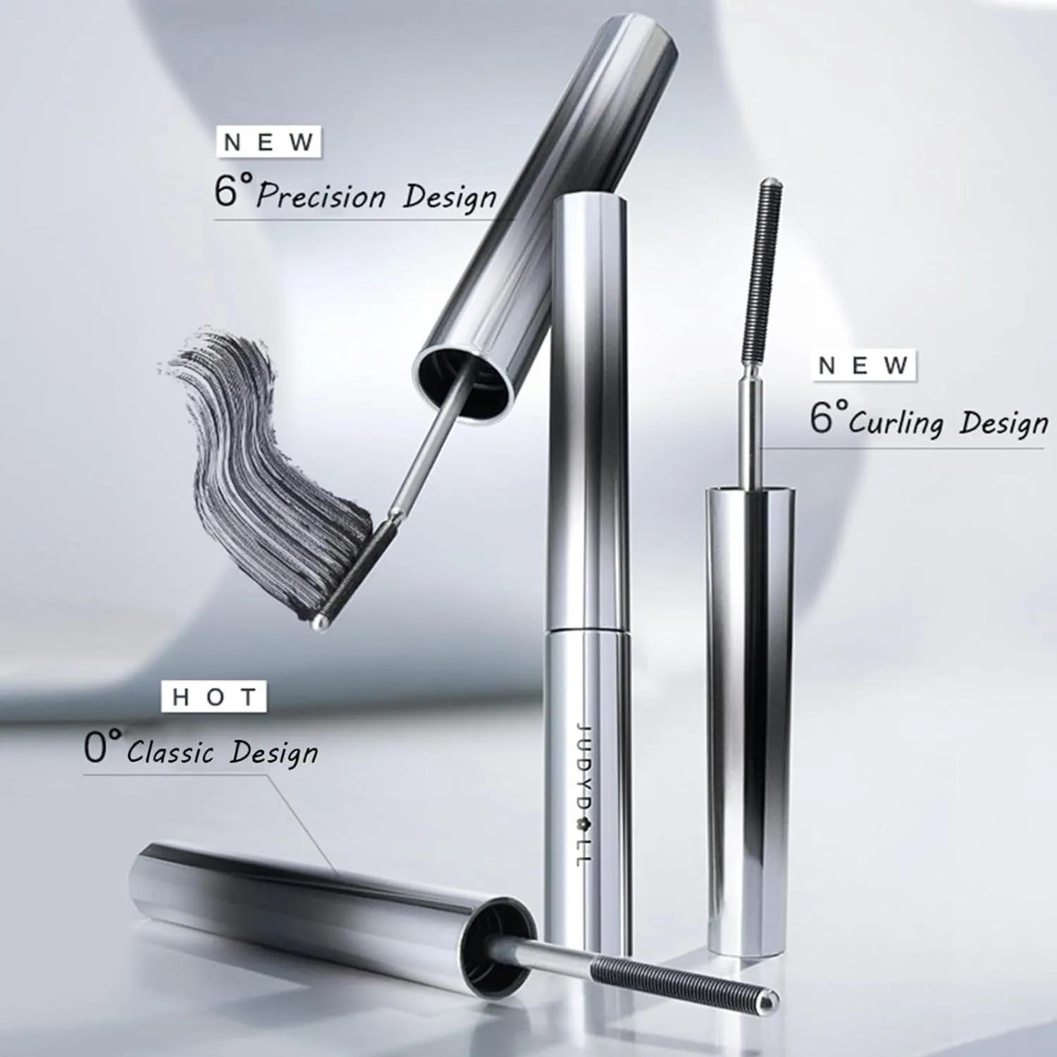 Judy Doll Mascara,Judy Doll Mascara Curling, Judy Doll Iron Brush Mascara,Judy Doll Mascara Waterproof, Judy Doll Iron Strong Mascara (Classic Black Finely Curved Black)
