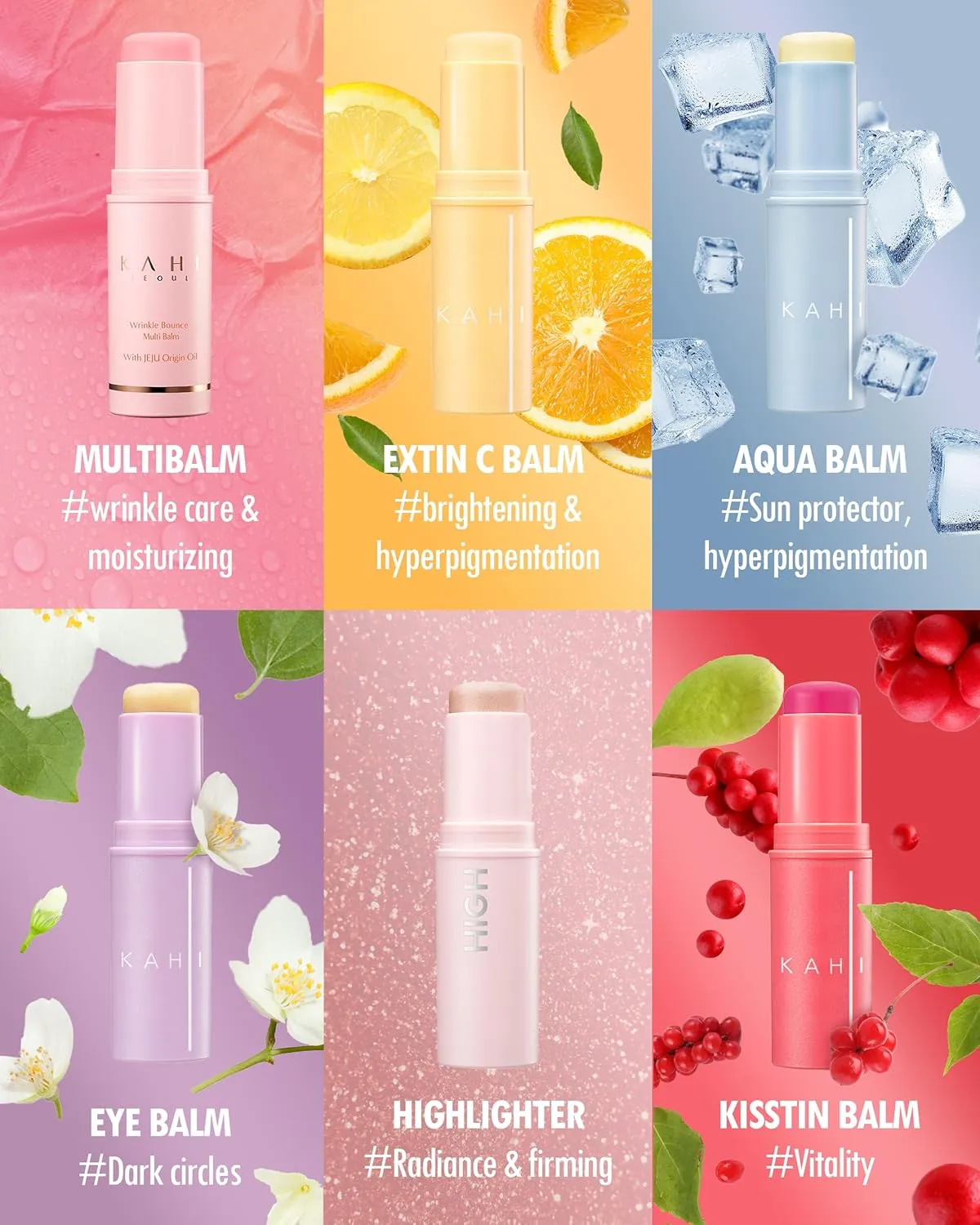 KAHI Kisstin Balm - Skin-Refining Face Moisturizer & Makeup Stick | Nourishing Beauty Moisturizer Stick | Makeup-enhancing Glow Balm (0.32 oz)