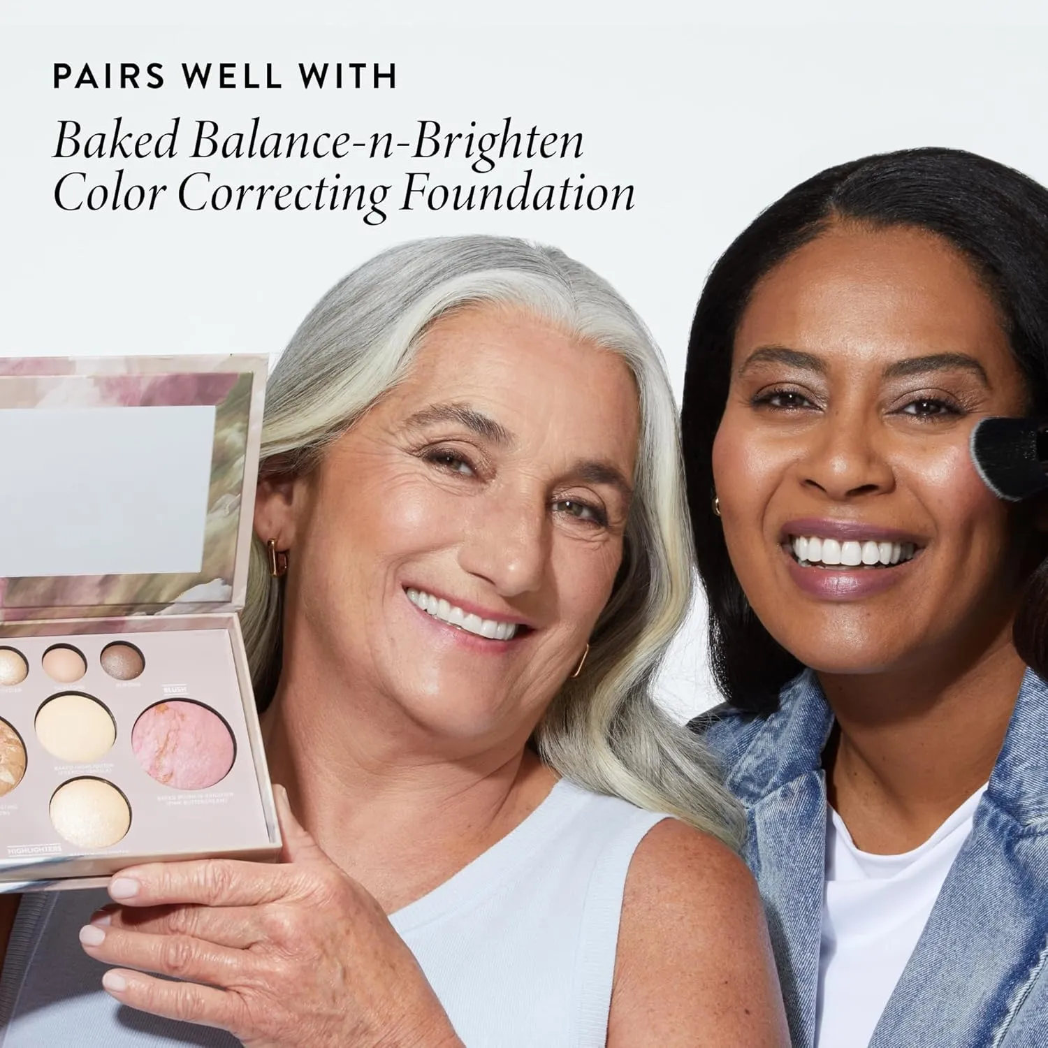 LAURA GELLER NEW YORK Baked Starter Kit: Fair, Best of the Best Full Face Palette   Baked Balance-n-Brighten Powder Foundation   Retractable Angled Kabuki Brush Set