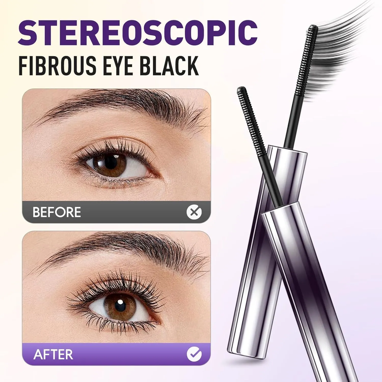 Lijieyou Curling Iron Mascara, Doll Curling Iron Mascara Waterproof, Iron Wand Mascara, Metal Mascara for Long Lasting Waterproof and Sweatproof (1SET)