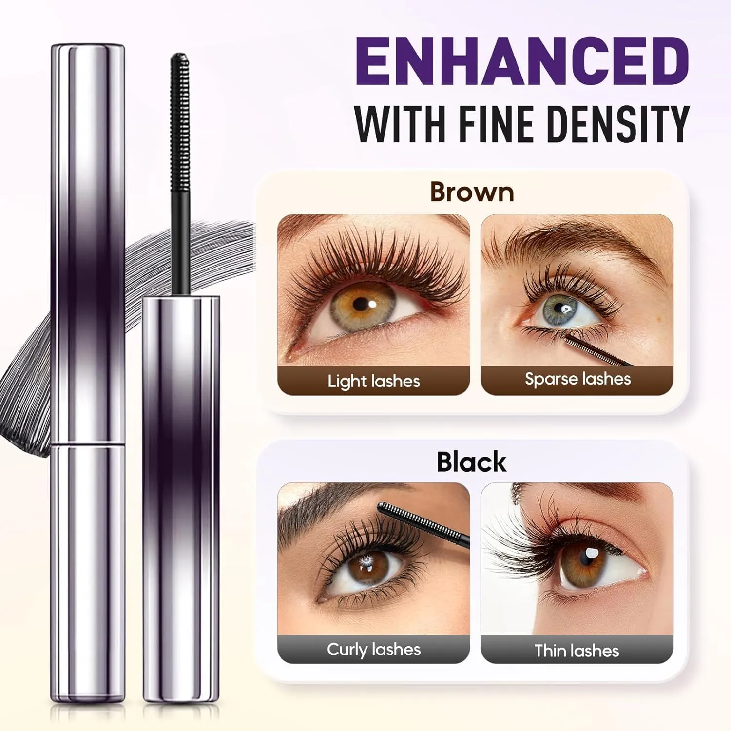 Lijieyou Curling Iron Mascara, Doll Curling Iron Mascara Waterproof, Iron Wand Mascara, Metal Mascara for Long Lasting Waterproof and Sweatproof (1SET)