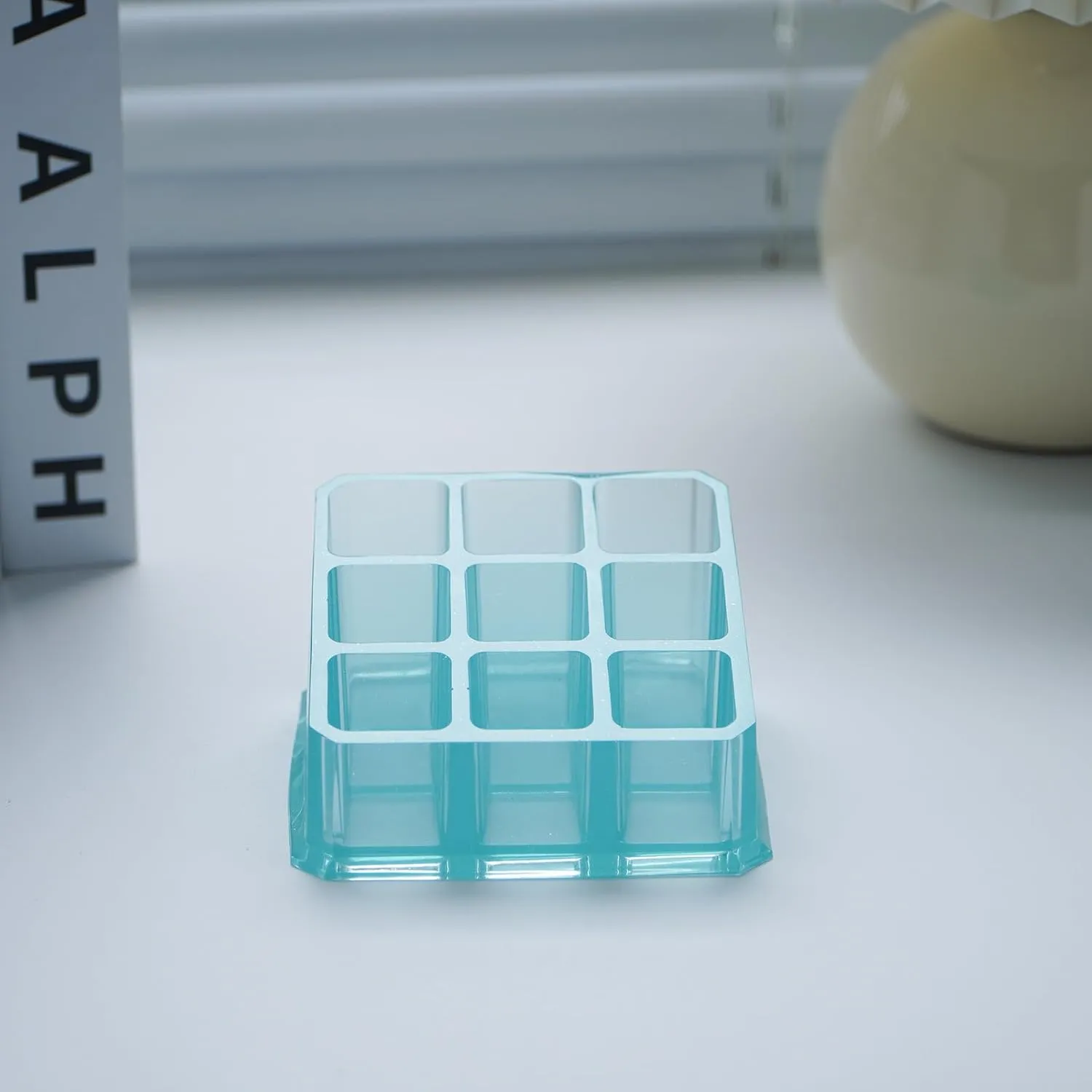 Lipstick Holder Lipgloss Organizers 9 Spaces Makeup Holder Cosmetics Storage Display For Brushes Bottles Pens Handcrafted Epoxy Resin