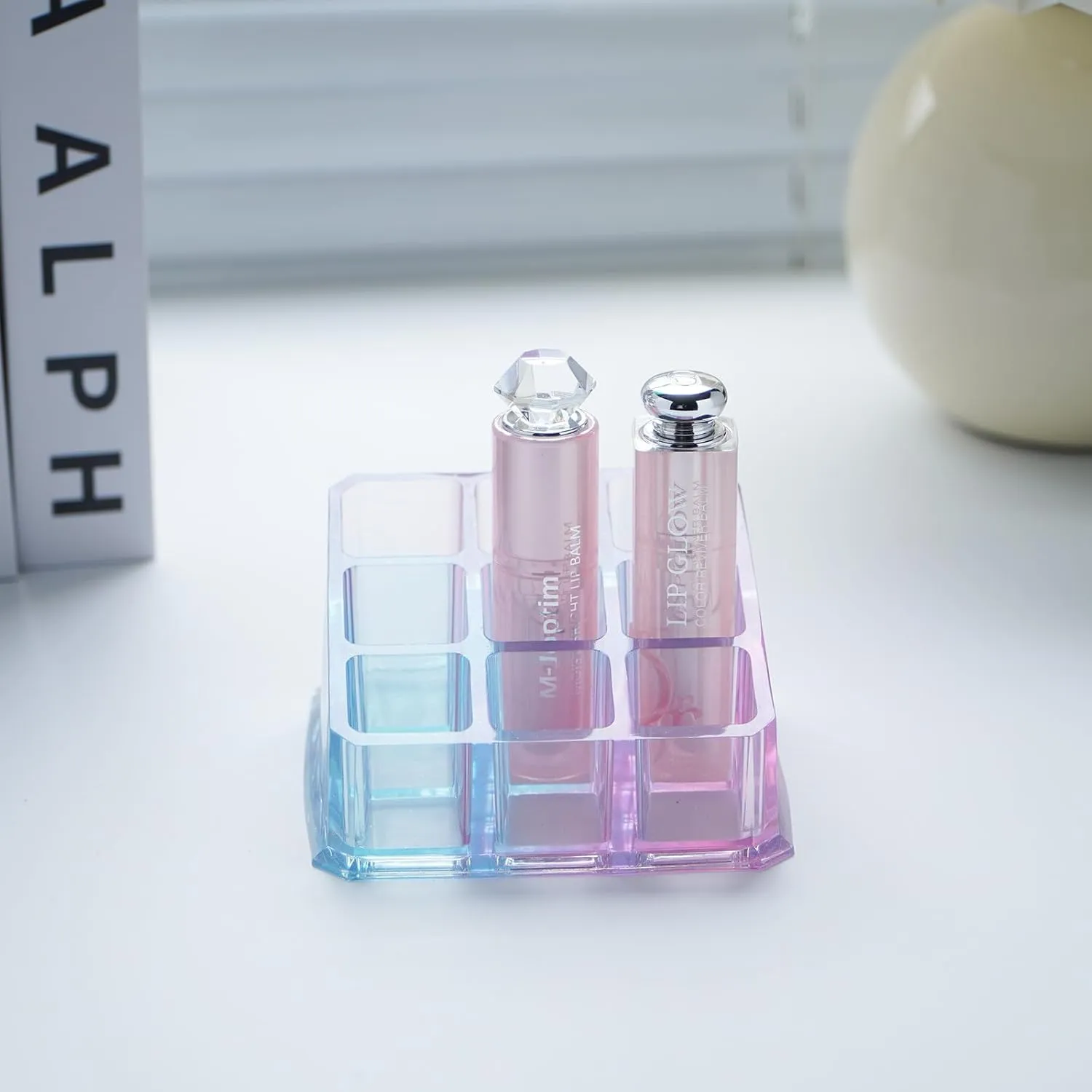 Lipstick Holder Lipgloss Organizers 9 Spaces Makeup Holder Cosmetics Storage Display For Brushes Bottles Pens Handcrafted Epoxy Resin