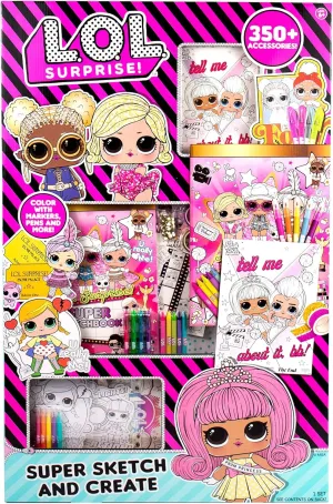 L.O.L. Surprise! O.M.G. Ultimate Fashion Designer by Horizon Group USA, Color & Create Outfits & Make-Up Looks for The O.M.G. Sisters, Includes 2 Sketchbooks, 5 Surprises, Stickers, Stencils & More