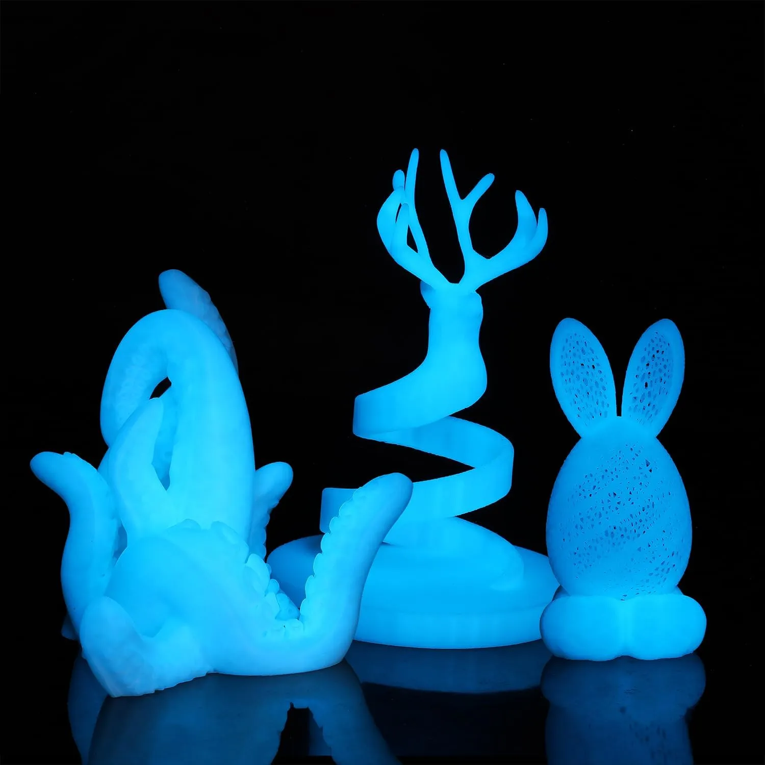LOVOON 3D Printer Filament Glow in Dark, Luminous Glow Blue PLA,Magic irradiative 3D PLA Filament 1.75mm, for Halloween and Christmas Decorations, Glow-Sky Blue,1KG(2.2lbs)/Spool