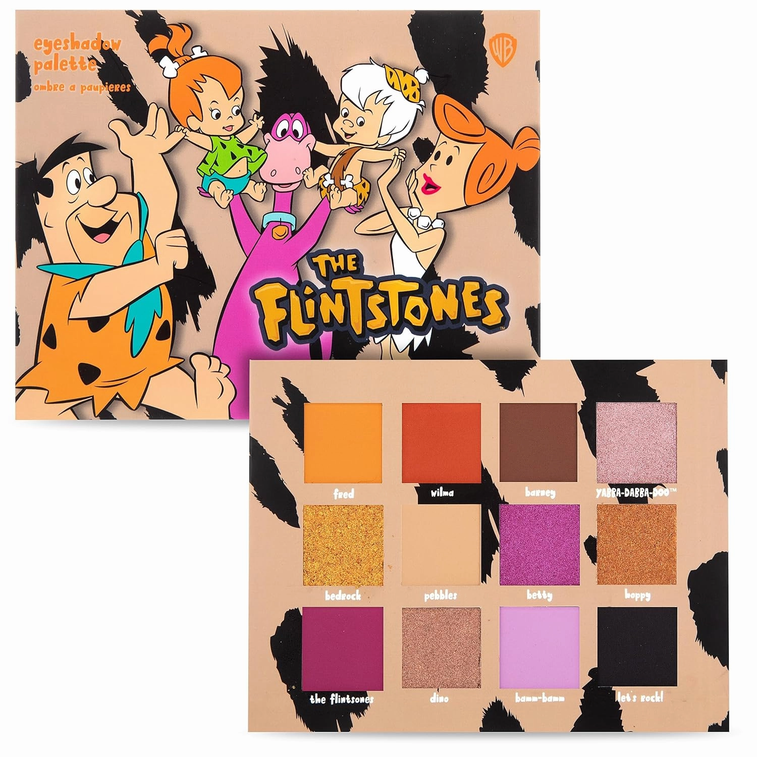 MAD Beauty Warner Brothers The Flintstones Eyeshadow Palette, Travel Ready, Metallic Shimmers, Pressed Glitter, Great Gift