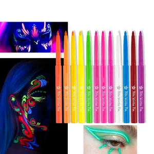 MAEPEOR 12 Colors Eyeliner Pencil Set High-pigmented Neon Matte Gel Eyeliner Waterproof & Smudgeproof Eyliner Pencil Set for Daily Wear and Halloween Christmas (Set 03, Neon)