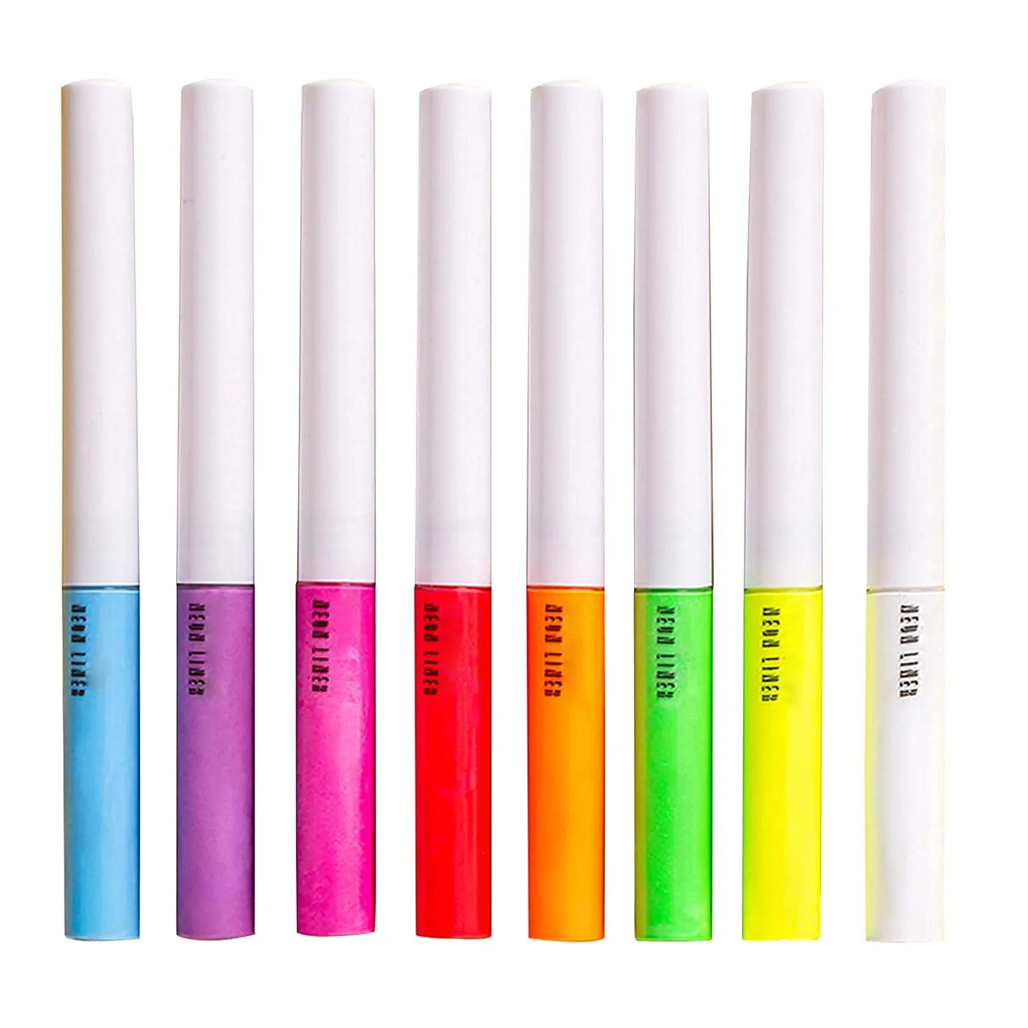 MAEPEOR Matte Liquid Eyeliner Set 8 Colors High-Pigmented Fluorescent Eyeliner Waterproof & Smudgeproof Neon Body Face Paint Makeup for Daily Wear and Halloween Christmas (Neon, Set 0802)