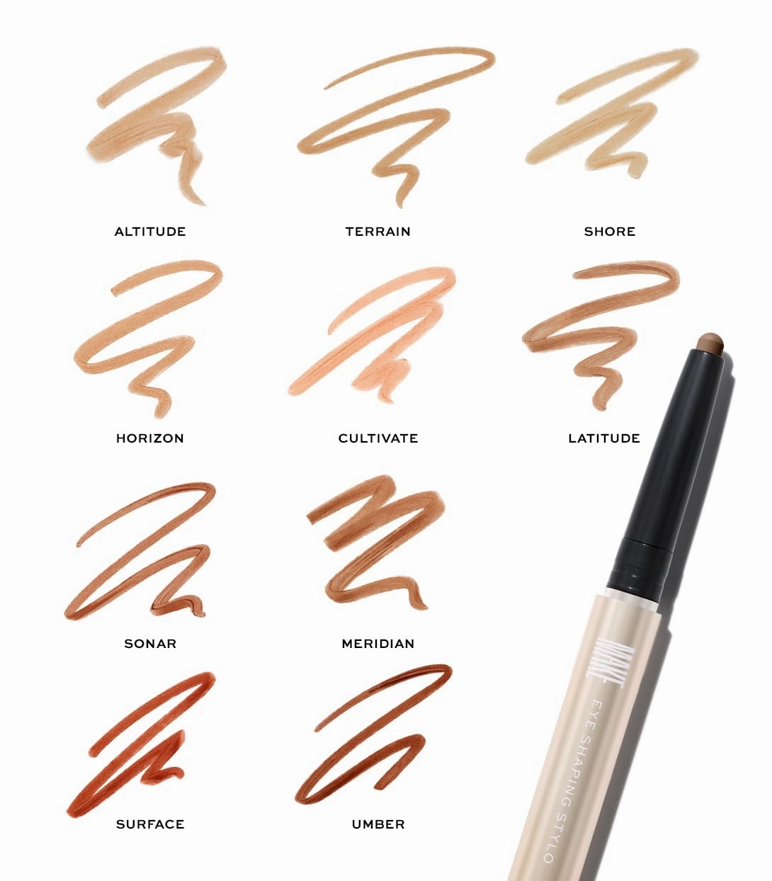 MAKE Beauty Eye Shaping Stylo - Cream Eyeshadow Stick. 4-in-1 Shape, Define, Contour, and Shade Eye Shadow for Versatile Makeup Looks. Long-Lasting Creamy Formula. Shade - Shore