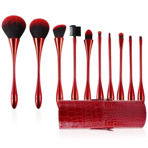 Makeup Brushes Set Makeup Foundation Brush Advanced Foundation Blush Contour Foundation Concealer Eye Shadow Brush Makeup Set (Red)