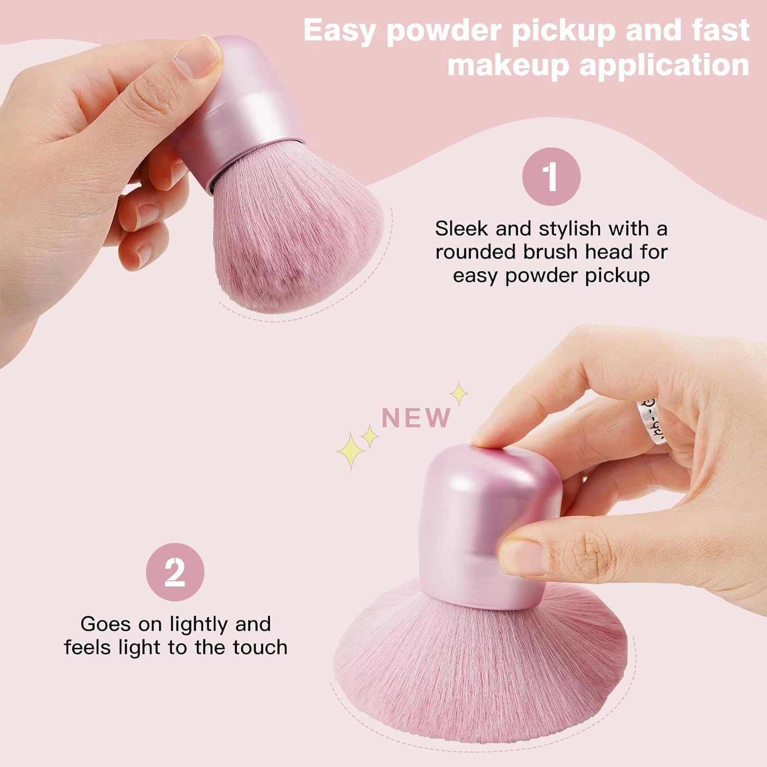 Makeup Brushes Set Makeup Foundation Brush Advanced Foundation Blush Contour Foundation Concealer Eye Shadow Brush Makeup Set (Pink)